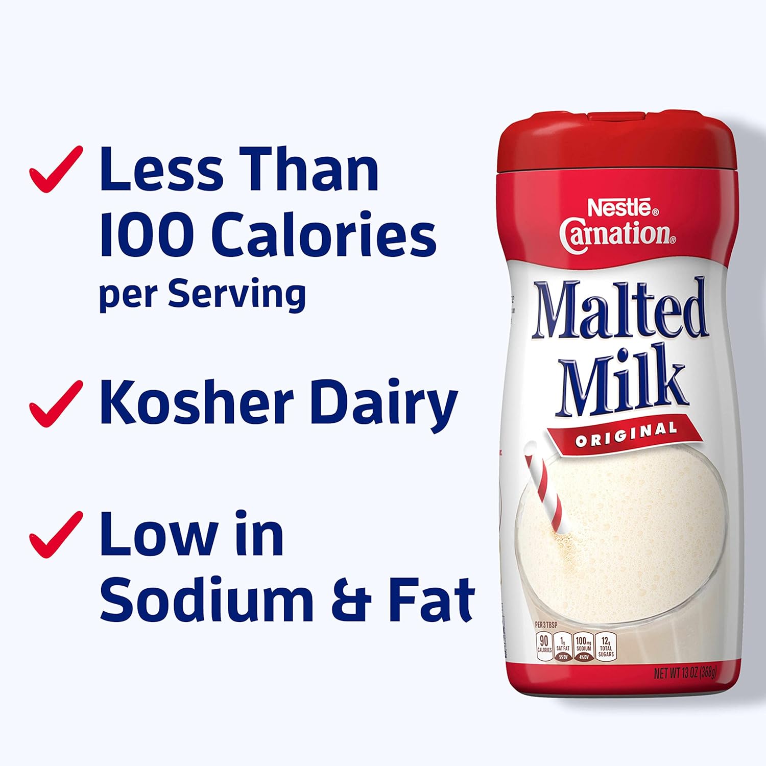 Nestle Carnation Original Malted Milk Powder Mix, 13 OZ Canister - Image 7